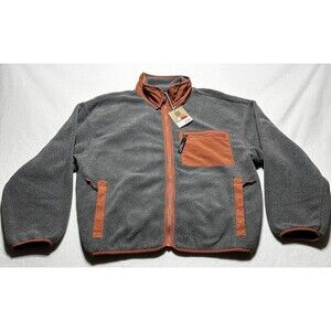 Patagonia Gray and Orange Fleece Sweatshirt